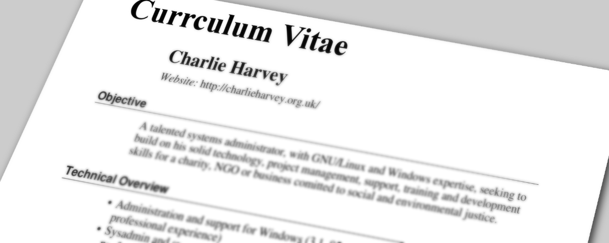 Picture of my cv